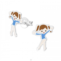 Oorknopjes zilver ballet